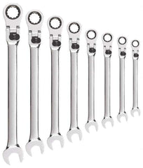 GearWrench - 8 Piece, 5/16" to 3/4", Combination Wrench Set - Inch Measurement Standard, Chrome Finish, Comes in Tray - Eagle Tool & Supply