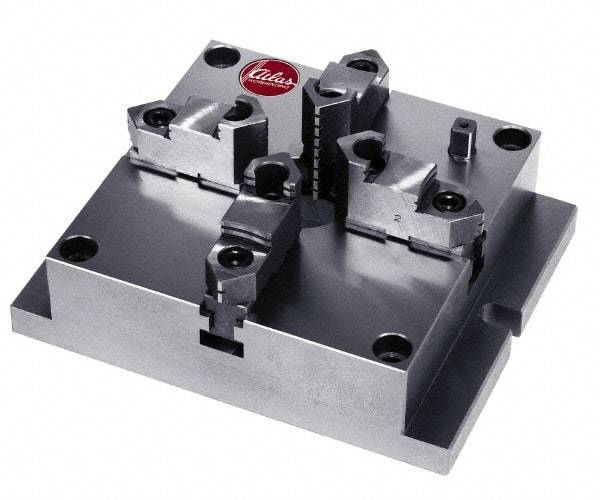 Atlas Workholding - 6" Chuck Diam, 0.16 to 5.04" External Chucking Diam, Low Profile Machining Chuck - 5.67" Bolt Hole Spacing, 1.57" Through Hole, 2.17 to 5.04" Internal Chucking Diam, 8.46" Base Len x 6-1/2" Base Width x 2.24" Base Height - Eagle Tool & Supply