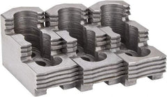 Atlas Workholding - 6" Max Chuck Diam Compatibility, Hard Steel 1.5mm x 60° Serrated Hard Lathe Top Jaws - 1.18" Wide x 2.56" Long x 1.38" High - Eagle Tool & Supply