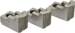 Atlas Workholding - 10" Max Chuck Diam Compatibility, Hard Steel 1.5mm x 60° Serrated Hard Lathe Top Jaws - 1.57" Wide x 2.95" Long x 1.96" High - Eagle Tool & Supply