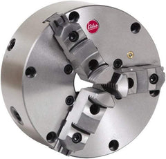 Atlas Workholding - 3 Jaws, 10" Diam, Self Centering Manual Lathe Chuck - Plain Back Mount Spindle, Adjustable, Reversible, 2,500 Max RPM, 2.86" Through Hole Diam, Cast Iron - Eagle Tool & Supply