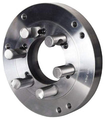 Pratt Burnerd America - Adapter Back Plate for 6" Diam Self Centering Lathe Chucks - D1-4 Mount, 1.81" Through Hole Diam, Steel - Eagle Tool & Supply