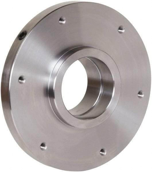Pratt Burnerd America - Adapter Back Plate for 6" Diam Self Centering Lathe Chucks - 2-3/16 - 10 Mount, 1.81" Through Hole Diam, Steel - Eagle Tool & Supply