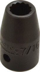 Proto - 1/2" Drive 7/16" Standard Impact Socket - 12 Points, 1-1/2" OAL - Eagle Tool & Supply