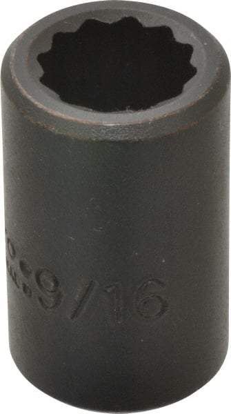 Proto - 1/2" Drive 9/16" Standard Impact Socket - 12 Points, 1-1/2" OAL - Eagle Tool & Supply