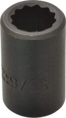 Proto - 1/2" Drive 9/16" Standard Impact Socket - 12 Points, 1-1/2" OAL - Eagle Tool & Supply