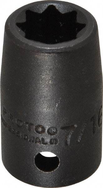 Proto - 1/2" Drive 7/16" Standard Impact Socket - 8 Points, 1-1/2" OAL - Eagle Tool & Supply