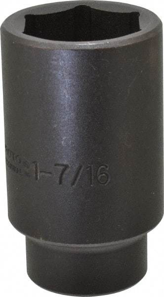 Proto - 1/2" Drive 1-7/16" Deep Impact Socket - 6 Points, 3-1/2" OAL - Eagle Tool & Supply