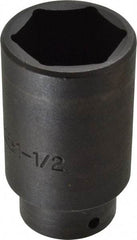 Proto - 1/2" Drive 1-1/2" Deep Impact Socket - 6 Points, 3-1/2" OAL - Eagle Tool & Supply