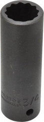 Proto - 1/2" Drive 3/4" Deep Impact Socket - 12 Points, 3-1/4" OAL - Eagle Tool & Supply
