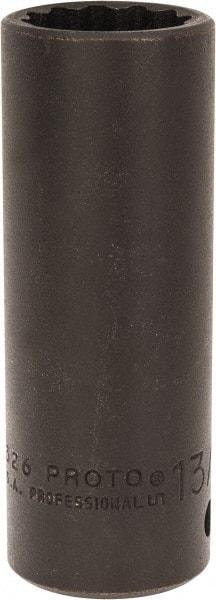 Proto - 1/2" Drive 13/16" Deep Impact Socket - 12 Points, 3-1/4" OAL - Eagle Tool & Supply