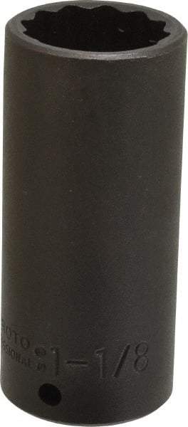 Proto - 1/2" Drive 1-1/8" Deep Impact Socket - 12 Points, 3-1/2" OAL - Eagle Tool & Supply
