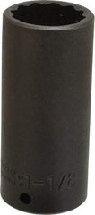 Proto - 1/2" Drive 1-1/8" Deep Impact Socket - 12 Points, 3-1/2" OAL - Eagle Tool & Supply