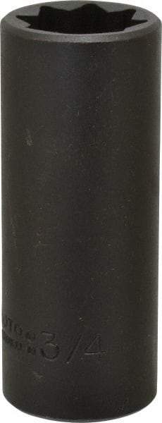 Proto - 1/2" Drive 3/4" Deep Impact Socket - 8 Points, 3-1/4" OAL - Eagle Tool & Supply