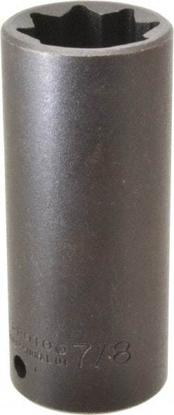 Proto - 1/2" Drive 7/8" Deep Impact Socket - 8 Points, 3-1/2" OAL - Eagle Tool & Supply