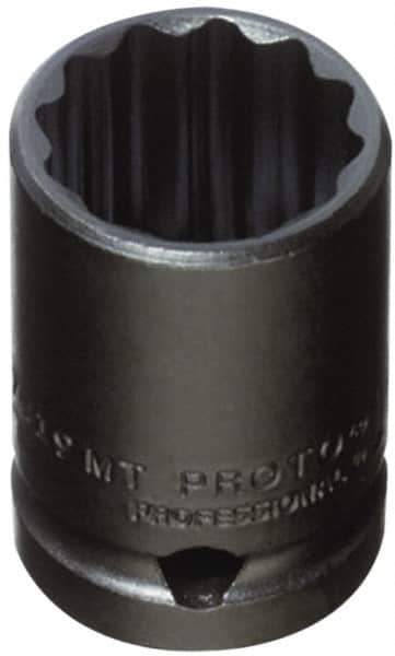 Proto - 1/2" Drive 14mm Standard Impact Socket - 12 Points, 1-1/2" OAL - Eagle Tool & Supply