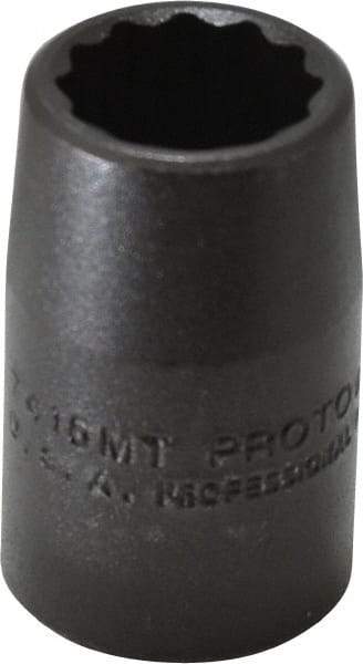 Proto - 1/2" Drive 15mm Standard Impact Socket - 12 Points, 1-1/2" OAL - Eagle Tool & Supply