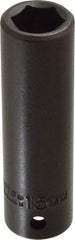 Proto - 1/2" Drive 15mm Deep Impact Socket - 6 Points, 3-1/4" OAL - Eagle Tool & Supply