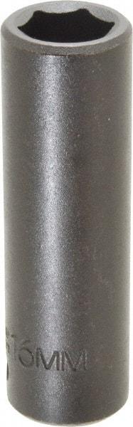 Proto - 1/2" Drive 16mm Deep Impact Socket - 6 Points, 3-1/4" OAL - Eagle Tool & Supply
