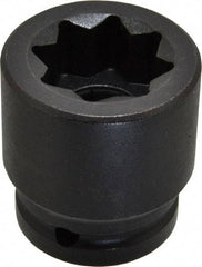 Proto - 3/4" Drive 1" Standard Impact Socket - 8 Points, 2-1/8" OAL - Eagle Tool & Supply