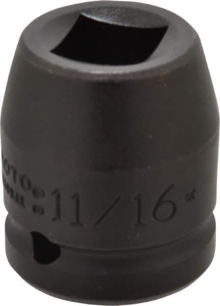Proto - 3/4" Drive 11/16" Standard Impact Socket - 4 Points, 1-7/8" OAL - Eagle Tool & Supply