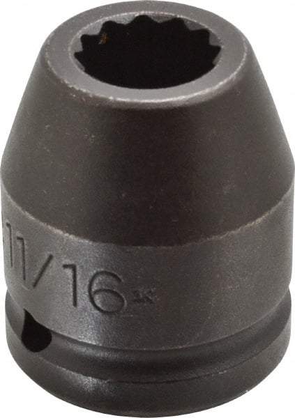 Proto - 3/4" Drive 11/16" Standard Impact Socket - 12 Points, 1-15/16" OAL - Eagle Tool & Supply