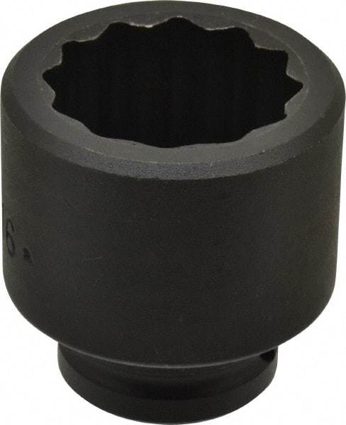 Proto - 3/4" Drive 1-11/16" Standard Impact Socket - 12 Points, 2-5/8" OAL - Eagle Tool & Supply