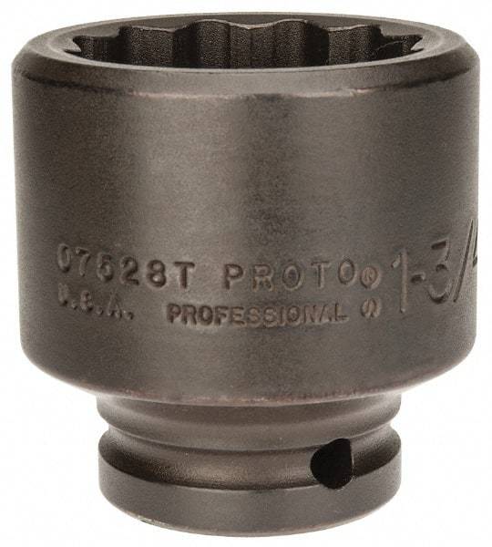 Proto - 3/4" Drive 1-3/4" Standard Impact Socket - 12 Points, 2-5/8" OAL - Eagle Tool & Supply