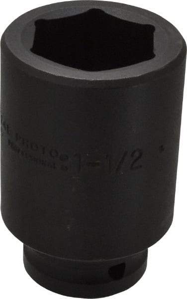 Proto - 3/4" Drive 1-1/2" Deep Impact Socket - 6 Points, 3-1/2" OAL - Eagle Tool & Supply