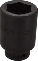 Proto - 3/4" Drive 1-1/2" Deep Impact Socket - 6 Points, 3-1/2" OAL - Eagle Tool & Supply