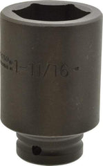 Proto - 3/4" Drive 1-11/16" Deep Impact Socket - 6 Points, 3-7/8" OAL - Eagle Tool & Supply