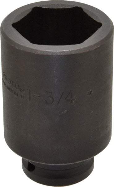 Proto - 3/4" Drive 1-3/4" Deep Impact Socket - 6 Points, 3-7/8" OAL - Eagle Tool & Supply