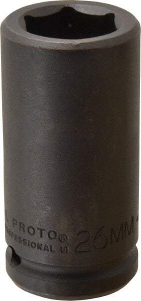 Proto - 3/4" Drive 26mm Deep Impact Socket - 6 Points, 3-1/4" OAL - Eagle Tool & Supply