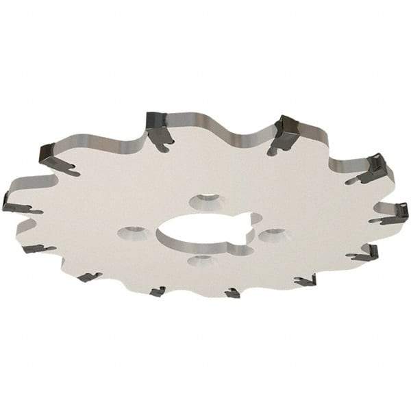 Iscar - Arbor Hole Connection, 0.139" Cutting Width, 0.217" Depth of Cut, 32mm Cutter Diam, 8mm Hole Diam, 4 Tooth Indexable Slotting Cutter - SGSA Toolholder, GSAN 3 Insert, Right Hand Cutting Direction - Eagle Tool & Supply