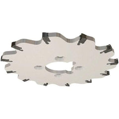 Iscar - Arbor Hole Connection, 0.139" Cutting Width, 0.217" Depth of Cut, 32mm Cutter Diam, 8mm Hole Diam, 4 Tooth Indexable Slotting Cutter - SGSA Toolholder, GSAN 3 Insert, Right Hand Cutting Direction - Eagle Tool & Supply