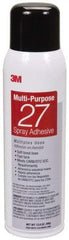 3M - 20 oz Aerosol Clear Spray Adhesive - High Tack, 140°F Heat Resistance, 78 Sq Ft Coverage, Low Strength Bond, 10 min Max Bonding Time, Flammable, Series 27 - Eagle Tool & Supply