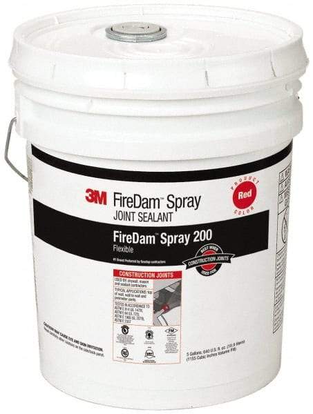 3M - 5 Gal Pail Red Elastomer Joint Sealant - 110°F Max Operating Temp, 24 hr Full Cure Time, Series Spray 200 - Eagle Tool & Supply
