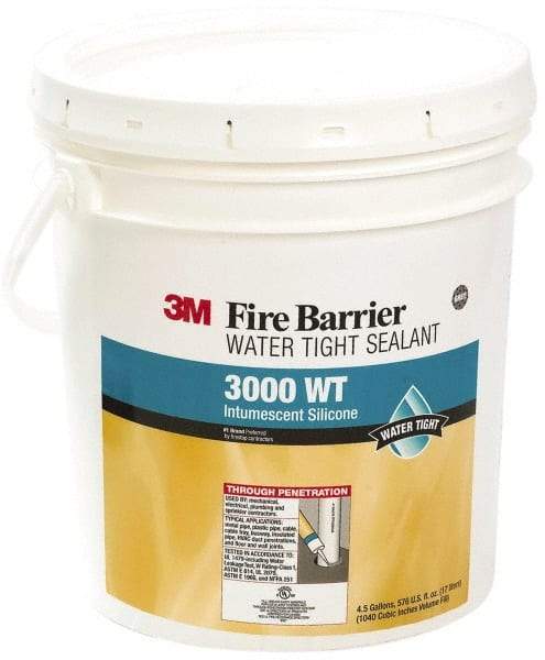 3M - 4.5 Gal Pail Gray RTV Silicone Joint Sealant - 14 to 230°F Operating Temp, Series 3000WT - Eagle Tool & Supply