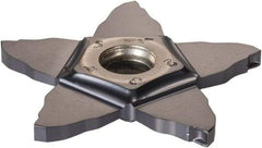 Iscar - PENTA C IC908 Grade, 0.0874" Cutting Width, Carbide Cutoff Insert - 0° Neutral Lead Angle, 0.006" Cnr Rad, TiAlN Coated, Other End - Eagle Tool & Supply