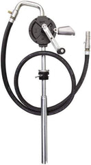 PRO-LUBE - Oil Lubrication 10 Gal/min Flow Cast Iron Rotary Hand Pump - For 15 to 55 Gal Container, Use with Alcohols, Gasoline, Naphtha & Solvents, Do Not Use with Water-Based Media - Eagle Tool & Supply