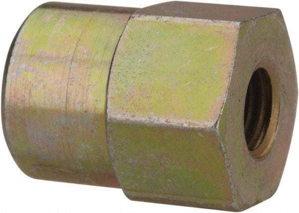 PRO-LUBE - Straight Head Angle, 1/4-28 NPT Steel Grease Fitting Adapter - 1/2" Hex - Eagle Tool & Supply