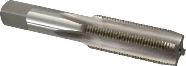 Hertel - 3/4-16 UNF 4 Flute Bright Finish High Speed Steel Straight Flute Standard Hand Tap - Plug, Right Hand Thread, 4-1/4" OAL, 2" Thread Length, H11 Limit, 0.005" Oversize - Eagle Tool & Supply