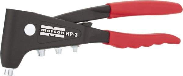 Marson - Right Angle Head Hand Riveter - 3/32 to 3/16" Rivet Capacity, 10" OAL - Eagle Tool & Supply