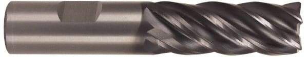 Kennametal - 3/4", 1-1/2" LOC, 3/4" Shank Diam, 4" OAL, 5 Flute, Solid Carbide Square End Mill - Single End, AlTiN Finish, Spiral Flute, 38° Helix, Right Hand Cut, Right Hand Flute, Series UDDE - Eagle Tool & Supply