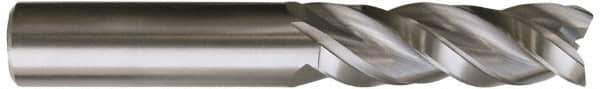 Kennametal - 3/4" Diam, 1-1/2" LOC, 3 Flute Solid Carbide Roughing & Finishing Square End Mill - Uncoated, 4" OAL, 3/4" Shank Diam, Straight Shank, 38° Helix, Centercutting, Regular Length - Eagle Tool & Supply