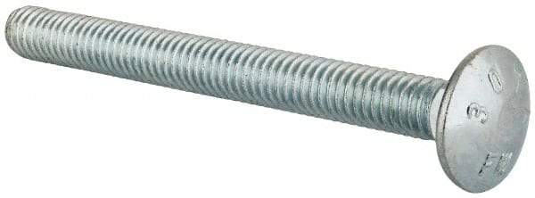 Value Collection - 5/16-18 UNC 3-1/4" Length Under Head, Standard Square Neck, Carriage Bolt - Grade 2 Steel, Zinc-Plated Finish - Eagle Tool & Supply