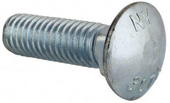 Value Collection - 7/16-14 UNC 1-1/2" Length Under Head, Standard Square Neck, Carriage Bolt - Grade 2 Steel, Zinc-Plated Finish - Eagle Tool & Supply