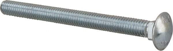 Value Collection - 7/16-14 UNC 5" Length Under Head, Standard Square Neck, Carriage Bolt - Grade 2 Steel, Zinc-Plated Finish - Eagle Tool & Supply