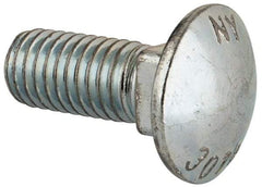 Value Collection - 1/2-13 UNC 1-1/4" Length Under Head, Standard Square Neck, Carriage Bolt - Grade 2 Steel, Zinc-Plated Finish - Eagle Tool & Supply