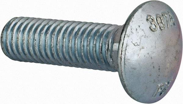 Value Collection - 1/2-13 UNC 1-3/4" Length Under Head, Standard Square Neck, Carriage Bolt - Grade 2 Steel, Zinc-Plated Finish - Eagle Tool & Supply